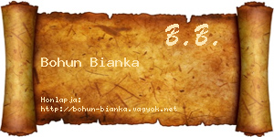 Bohun Bianka névjegykártya